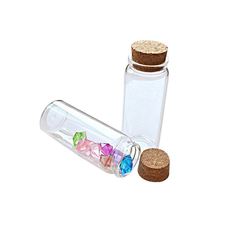 ELYSAID 2pcs Empty Clear Glass Bottles Vials With Cork Stopper Storage Jars 47mm Bottle Diameter (47x90x33mm 100ml) - Image 5